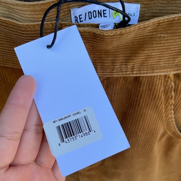 Re Done Ultra High-Rise Corduroy Mini Skirt Camel - Picture 3 of 4